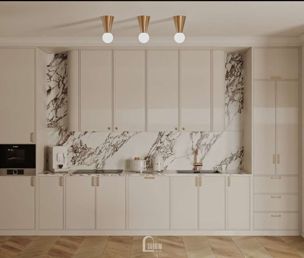 Thiết kế nội thất phòng bếp phong cách Contemporary Eclectic dự án Văn Giang- Hưng Yên
